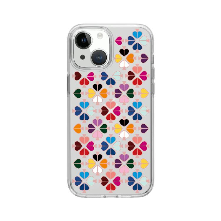 غطاء هاتف شفاف بنقشة قلب أحمر كريستالية، لهاتف iPhone 13