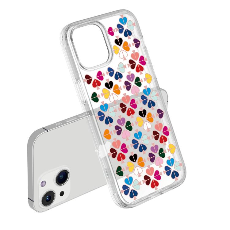 غطاء هاتف شفاف بنقشة قلب أحمر كريستالية، لهاتف iPhone 13