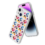 غطاء هاتف شفاف بنقشة قلب أحمر كريستالية، لهاتف iPhone 13
