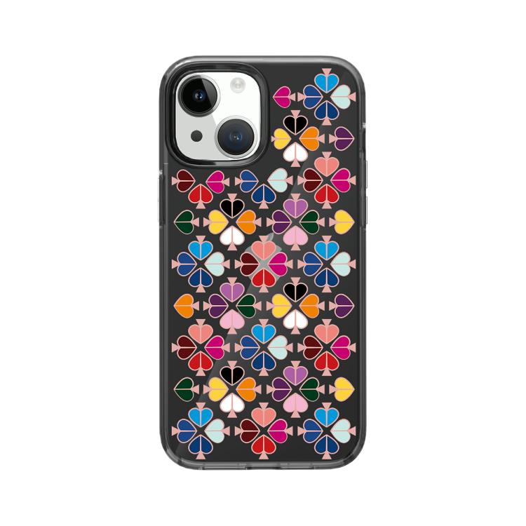 غطاء هاتف شفاف بنقشة قلب أحمر كريستالية، لهاتف iPhone 13