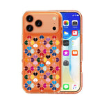 غطاء هاتف شفاف بنمط قلب أحمر كريستالي، لهواتف iPhone 17 Pro Max، iPhone 17 Pro
