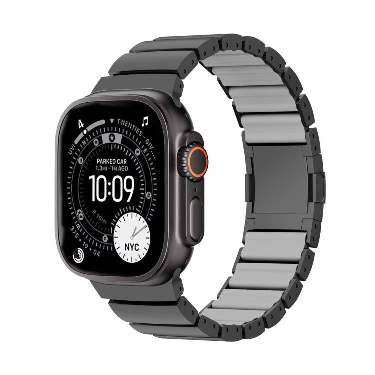 Magnetic Clasp One Beads Silicone Titanium Alloy Watch Band, For Apple Watch 46mm / 49mm / 45mm / 44mm, For Apple Watch 42mm / 41mm / 40mm / 38mm