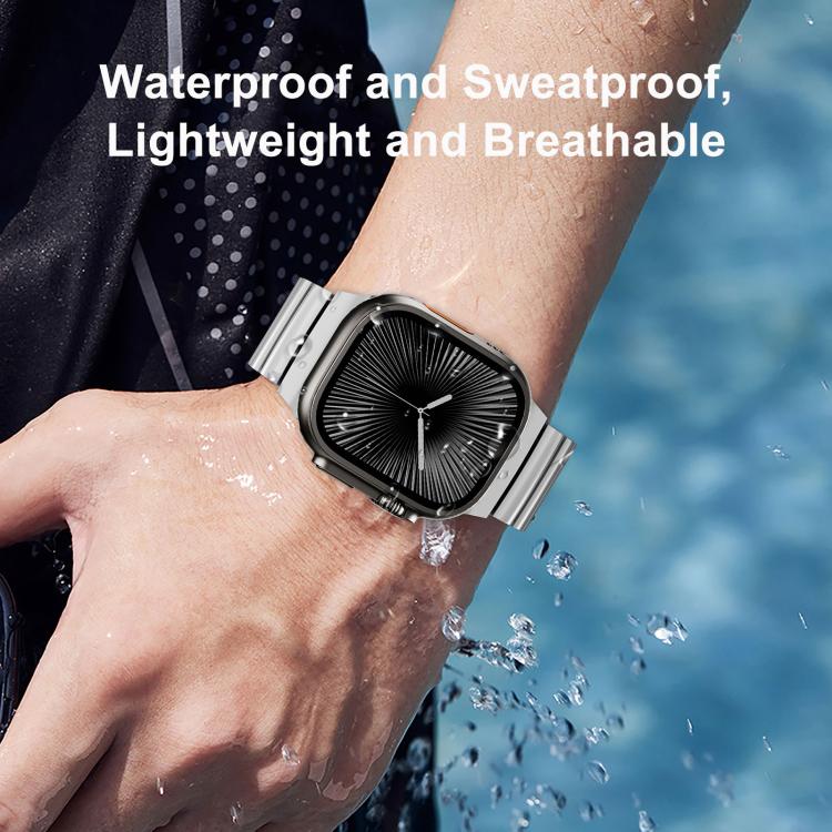 Magnetic Clasp One Beads Silicone Titanium Alloy Watch Band, For Apple Watch 46mm / 49mm / 45mm / 44mm, For Apple Watch 42mm / 41mm / 40mm / 38mm