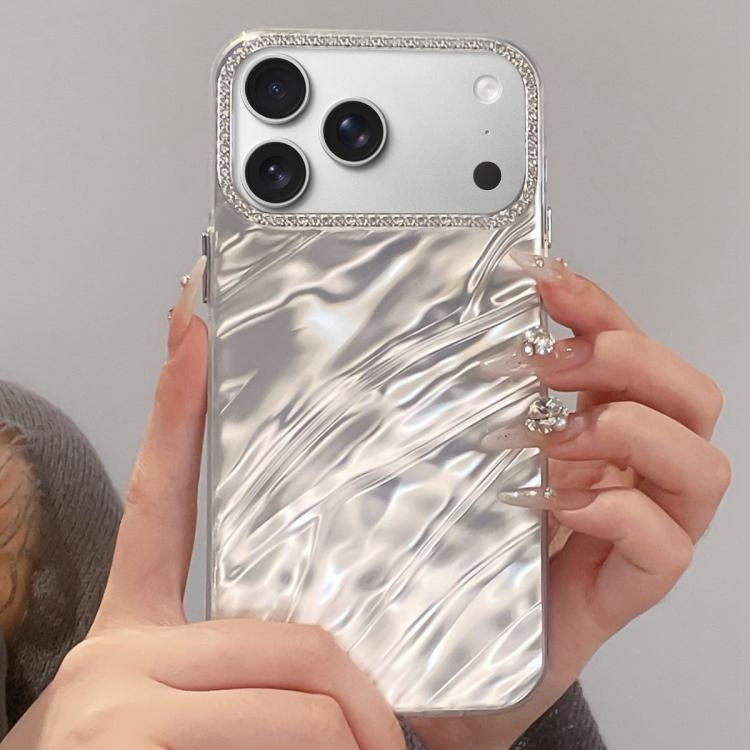 Rhinestone Lens Frame Wrinkled Design Phone Case, For iPhone 18 Pro / 17 Pro, For iPhone 18 Pro Max / 17 Pro Max, For iPhone 17, For iPhone Air, For iPhone 16 Pro Max, For iPhone 16 Pro, For iPhone 16, For iPhone 15 Pro Max, For iPhone 15 Pro          ...