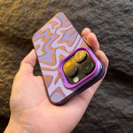 حافظة هاتف PC 2 في 1 بنمط خطوط متموجة مع طلاء IMD مطفي، لهواتف iPhone 11، iPhone 11 Pro، iPhone X / XS، iPhone XR، iPhone XS Max، iPhone 8 Plus / 7 Plus