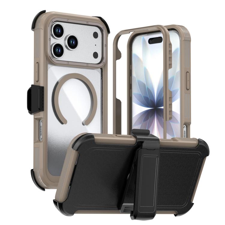 غطاء هاتف أكريليك كامل التغطية مغناطيسي مع مشبك خلفي، لهواتف iPhone 17 Pro Max، iPhone 17 Pro، iPhone 17، iPhone Air، iPhone 16 Pro Max، iPhone 16 Pro