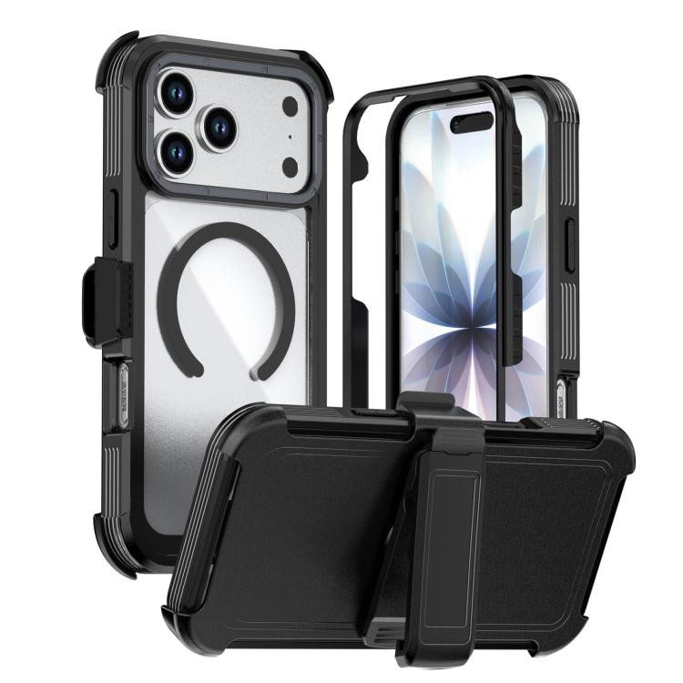 غطاء هاتف أكريليك كامل التغطية مغناطيسي مع مشبك خلفي، لهواتف iPhone 17 Pro Max، iPhone 17 Pro، iPhone 17، iPhone Air، iPhone 16 Pro Max، iPhone 16 Pro