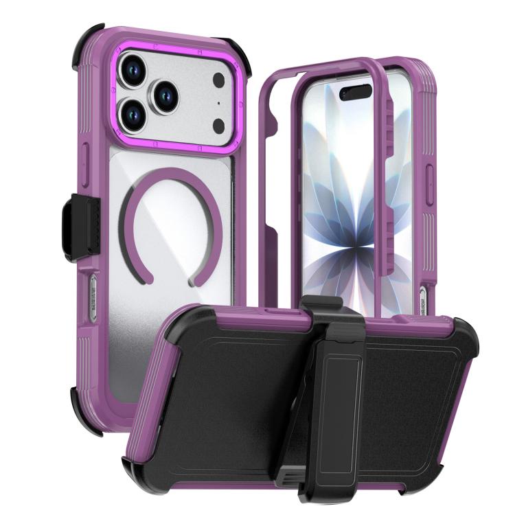 غطاء هاتف أكريليك كامل التغطية مغناطيسي مع مشبك خلفي، لهواتف iPhone 17 Pro Max، iPhone 17 Pro، iPhone 17، iPhone Air، iPhone 16 Pro Max، iPhone 16 Pro