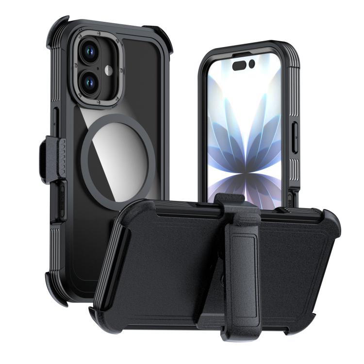 غطاء هاتف أكريليك كامل التغطية مغناطيسي مع مشبك خلفي، لهواتف iPhone 17 Pro Max، iPhone 17 Pro، iPhone 17، iPhone Air، iPhone 16 Pro Max، iPhone 16 Pro