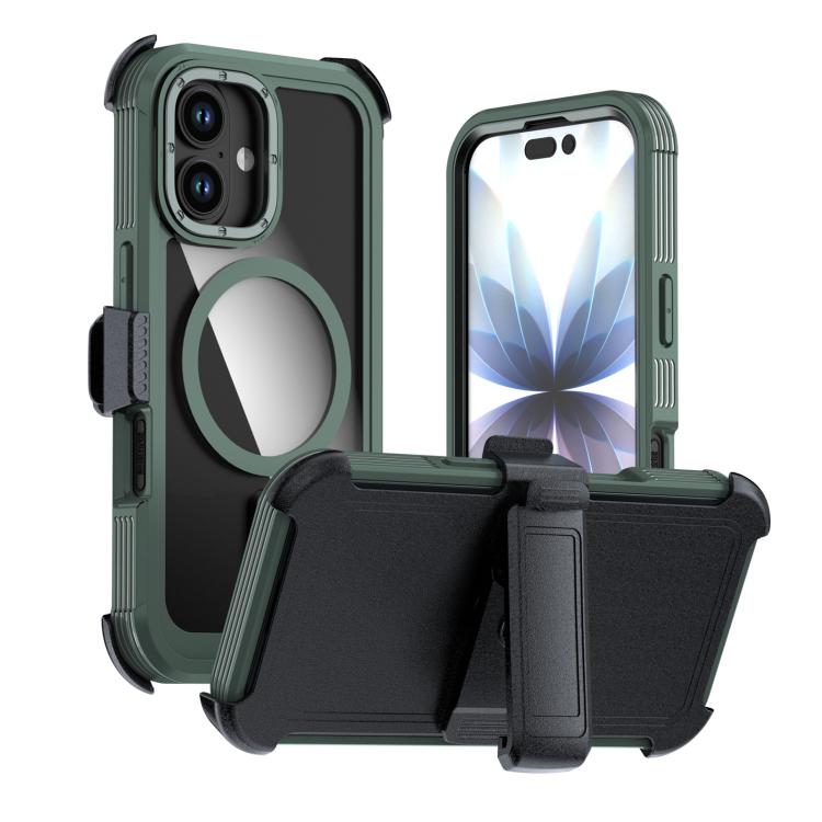 غطاء هاتف أكريليك كامل التغطية مغناطيسي مع مشبك خلفي، لهواتف iPhone 17 Pro Max، iPhone 17 Pro، iPhone 17، iPhone Air، iPhone 16 Pro Max، iPhone 16 Pro