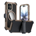 غطاء هاتف أكريليك كامل التغطية مغناطيسي مع مشبك خلفي، لهواتف iPhone 17 Pro Max، iPhone 17 Pro، iPhone 17، iPhone Air، iPhone 16 Pro Max، iPhone 16 Pro