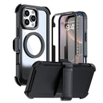 غطاء هاتف أكريليك كامل التغطية مغناطيسي مع مشبك خلفي، لهواتف iPhone 17 Pro Max، iPhone 17 Pro، iPhone 17، iPhone Air، iPhone 16 Pro Max، iPhone 16 Pro