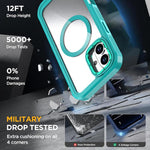 غطاء هاتف أكريليك كامل التغطية مغناطيسي مع مشبك خلفي، لهواتف iPhone 16 Plus، iPhone 16، iPhone 15 Pro Max، iPhone 15 Pro، iPhone 15 Plus / 14 Plus، iPhone 15