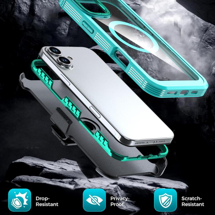 غطاء هاتف أكريليك كامل التغطية مغناطيسي مع مشبك خلفي، لهواتف iPhone 16 Plus، iPhone 16، iPhone 15 Pro Max، iPhone 15 Pro، iPhone 15 Plus / 14 Plus، iPhone 15