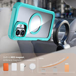 غطاء هاتف أكريليك كامل التغطية مغناطيسي مع مشبك خلفي، لهواتف iPhone 16 Plus، iPhone 16، iPhone 15 Pro Max، iPhone 15 Pro، iPhone 15 Plus / 14 Plus، iPhone 15