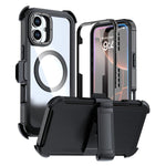 غطاء هاتف أكريليك كامل التغطية مغناطيسي مع مشبك خلفي، لهواتف iPhone 16 Plus، iPhone 16، iPhone 15 Pro Max، iPhone 15 Pro، iPhone 15 Plus / 14 Plus، iPhone 15