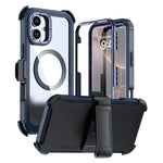 غطاء هاتف أكريليك كامل التغطية مغناطيسي مع مشبك خلفي، لهواتف iPhone 16 Plus، iPhone 16، iPhone 15 Pro Max، iPhone 15 Pro، iPhone 15 Plus / 14 Plus، iPhone 15