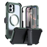 غطاء هاتف أكريليك كامل التغطية مغناطيسي مع مشبك خلفي، لهواتف iPhone 16 Plus، iPhone 16، iPhone 15 Pro Max، iPhone 15 Pro، iPhone 15 Plus / 14 Plus، iPhone 15
