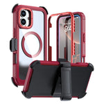 غطاء هاتف أكريليك كامل التغطية مغناطيسي مع مشبك خلفي، لهواتف iPhone 16 Plus، iPhone 16، iPhone 15 Pro Max، iPhone 15 Pro، iPhone 15 Plus / 14 Plus، iPhone 15