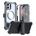 غطاء هاتف أكريليك كامل التغطية مغناطيسي مع مشبك خلفي، لهواتف iPhone 16 Plus، iPhone 16، iPhone 15 Pro Max، iPhone 15 Pro، iPhone 15 Plus / 14 Plus، iPhone 15