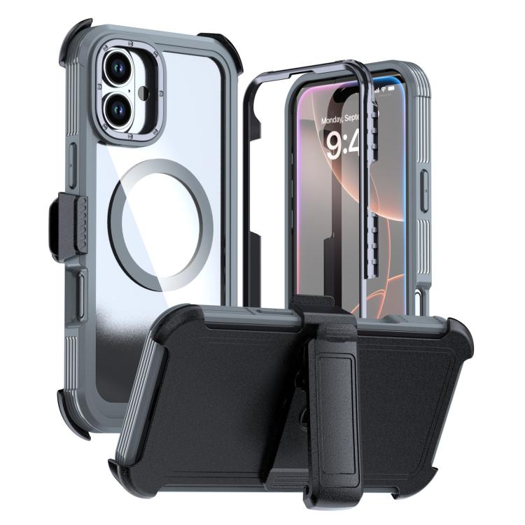 غطاء هاتف أكريليك كامل التغطية مغناطيسي مع مشبك خلفي، لهواتف iPhone 16 Plus، iPhone 16، iPhone 15 Pro Max، iPhone 15 Pro، iPhone 15 Plus / 14 Plus، iPhone 15