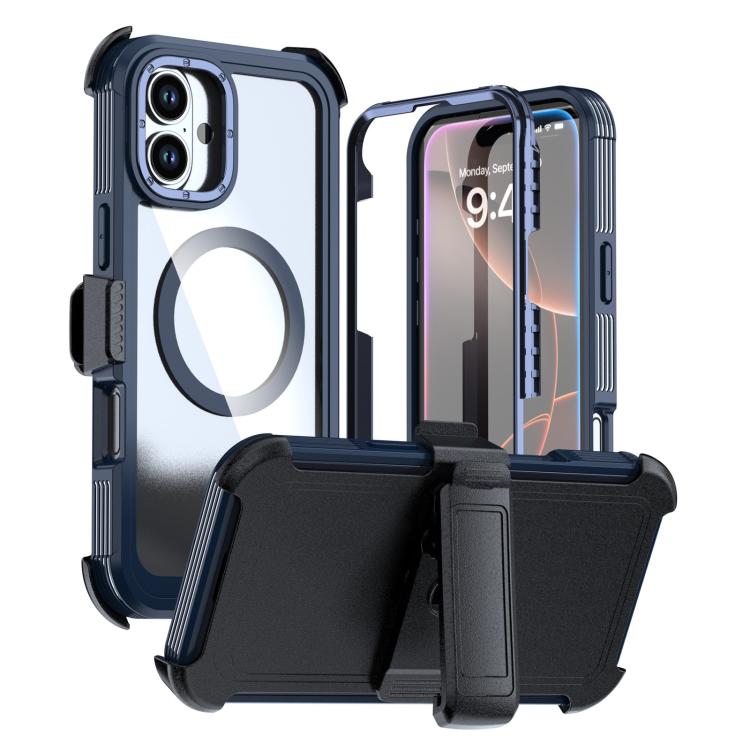 غطاء هاتف أكريليك كامل التغطية مغناطيسي مع مشبك خلفي، لهواتف iPhone 16 Plus، iPhone 16، iPhone 15 Pro Max، iPhone 15 Pro، iPhone 15 Plus / 14 Plus، iPhone 15