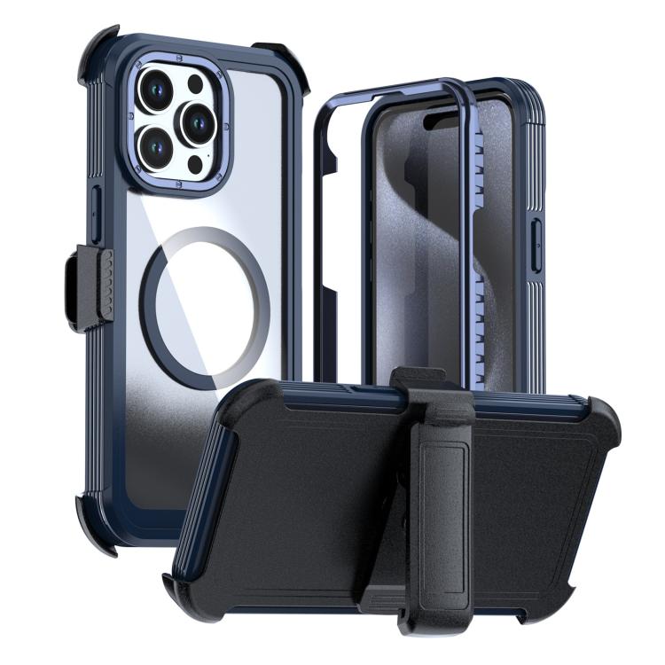 غطاء هاتف أكريليك كامل التغطية مغناطيسي مع مشبك خلفي، لهواتف iPhone 16 Plus، iPhone 16، iPhone 15 Pro Max، iPhone 15 Pro، iPhone 15 Plus / 14 Plus، iPhone 15