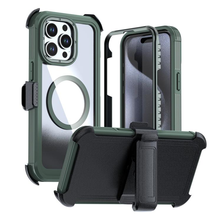 غطاء هاتف أكريليك كامل التغطية مغناطيسي مع مشبك خلفي، لهواتف iPhone 16 Plus، iPhone 16، iPhone 15 Pro Max، iPhone 15 Pro، iPhone 15 Plus / 14 Plus، iPhone 15