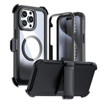 غطاء هاتف أكريليك كامل التغطية مغناطيسي مع مشبك خلفي، لهواتف iPhone 16 Plus، iPhone 16، iPhone 15 Pro Max، iPhone 15 Pro، iPhone 15 Plus / 14 Plus، iPhone 15