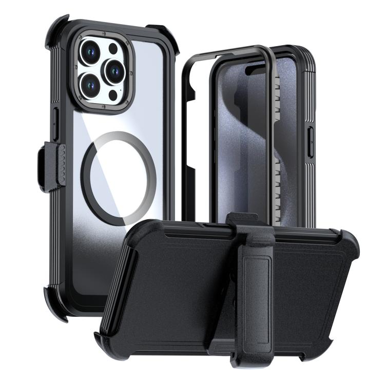 غطاء هاتف أكريليك كامل التغطية مغناطيسي مع مشبك خلفي، لهواتف iPhone 16 Plus، iPhone 16، iPhone 15 Pro Max، iPhone 15 Pro، iPhone 15 Plus / 14 Plus، iPhone 15