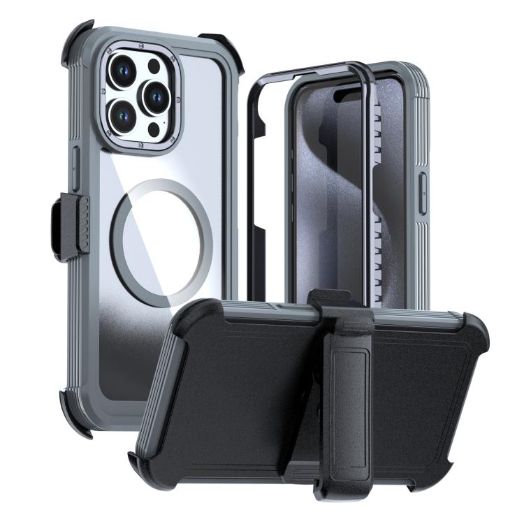 غطاء هاتف أكريليك كامل التغطية مغناطيسي مع مشبك خلفي، لهواتف iPhone 16 Plus، iPhone 16، iPhone 15 Pro Max، iPhone 15 Pro، iPhone 15 Plus / 14 Plus، iPhone 15