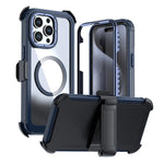 غطاء هاتف أكريليك كامل التغطية مغناطيسي مع مشبك خلفي، لهواتف iPhone 16 Plus، iPhone 16، iPhone 15 Pro Max، iPhone 15 Pro، iPhone 15 Plus / 14 Plus، iPhone 15