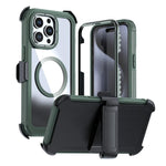 غطاء هاتف أكريليك كامل التغطية مغناطيسي مع مشبك خلفي، لهواتف iPhone 16 Plus، iPhone 16، iPhone 15 Pro Max، iPhone 15 Pro، iPhone 15 Plus / 14 Plus، iPhone 15