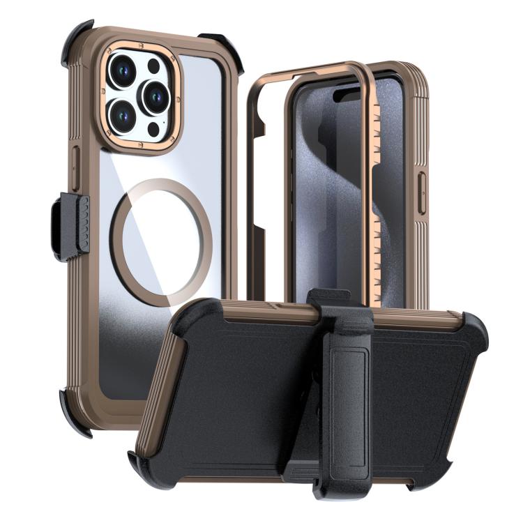 غطاء هاتف أكريليك كامل التغطية مغناطيسي مع مشبك خلفي، لهواتف iPhone 16 Plus، iPhone 16، iPhone 15 Pro Max، iPhone 15 Pro، iPhone 15 Plus / 14 Plus، iPhone 15