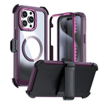 غطاء هاتف أكريليك كامل التغطية مغناطيسي مع مشبك خلفي، لهواتف iPhone 16 Plus، iPhone 16، iPhone 15 Pro Max، iPhone 15 Pro، iPhone 15 Plus / 14 Plus، iPhone 15