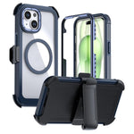 غطاء هاتف أكريليك كامل التغطية مغناطيسي مع مشبك خلفي، لهواتف iPhone 16 Plus، iPhone 16، iPhone 15 Pro Max، iPhone 15 Pro، iPhone 15 Plus / 14 Plus، iPhone 15