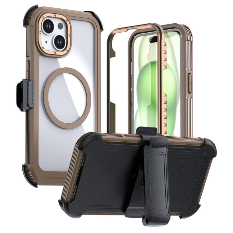 غطاء هاتف أكريليك كامل التغطية مغناطيسي مع مشبك خلفي، لهواتف iPhone 16 Plus، iPhone 16، iPhone 15 Pro Max، iPhone 15 Pro، iPhone 15 Plus / 14 Plus، iPhone 15
