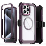 غطاء هاتف أكريليك كامل التغطية مع مشبك خلفي مغناطيسي، لهواتف iPhone 14 / 13، iPhone 14 Pro، iPhone 14 Pro Max، iPhone 13 Pro Max، iPhone 13 Pro، iPhone 12 / 12 Pro