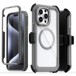 غطاء هاتف أكريليك كامل التغطية مع مشبك خلفي مغناطيسي، لهواتف iPhone 14 / 13، iPhone 14 Pro، iPhone 14 Pro Max، iPhone 13 Pro Max، iPhone 13 Pro، iPhone 12 / 12 Pro