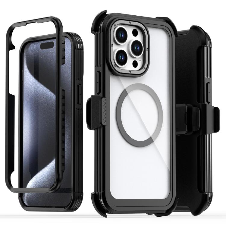 غطاء هاتف أكريليك كامل التغطية مع مشبك خلفي مغناطيسي، لهواتف iPhone 14 / 13، iPhone 14 Pro، iPhone 14 Pro Max، iPhone 13 Pro Max، iPhone 13 Pro، iPhone 12 / 12 Pro