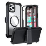 غطاء هاتف أكريليك كامل التغطية مع مشبك خلفي مغناطيسي، لهواتف iPhone 14 / 13، iPhone 14 Pro، iPhone 14 Pro Max، iPhone 13 Pro Max، iPhone 13 Pro، iPhone 12 / 12 Pro