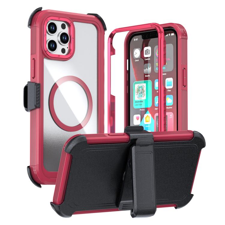 غطاء هاتف أكريليك كامل التغطية مع مشبك خلفي مغناطيسي، لهواتف iPhone 14 / 13، iPhone 14 Pro، iPhone 14 Pro Max، iPhone 13 Pro Max، iPhone 13 Pro، iPhone 12 / 12 Pro