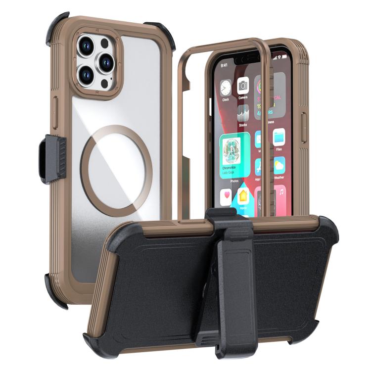 غطاء هاتف أكريليك كامل التغطية مع مشبك خلفي مغناطيسي، لهواتف iPhone 14 / 13، iPhone 14 Pro، iPhone 14 Pro Max، iPhone 13 Pro Max، iPhone 13 Pro، iPhone 12 / 12 Pro