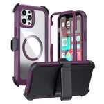 غطاء هاتف أكريليك كامل التغطية مع مشبك خلفي مغناطيسي، لهواتف iPhone 14 / 13، iPhone 14 Pro، iPhone 14 Pro Max، iPhone 13 Pro Max، iPhone 13 Pro، iPhone 12 / 12 Pro