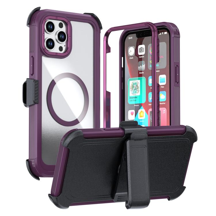 غطاء هاتف أكريليك كامل التغطية مع مشبك خلفي مغناطيسي، لهواتف iPhone 14 / 13، iPhone 14 Pro، iPhone 14 Pro Max، iPhone 13 Pro Max، iPhone 13 Pro، iPhone 12 / 12 Pro
