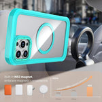 Acrylic Full Coverage Magnetic Phone Case with Back Clip, For iPhone 12 Pro Max