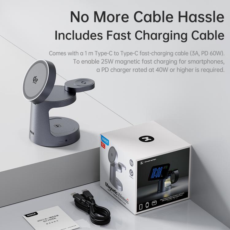 ROCK W56 3-in-1 Magnetic Wireless Charger with Qi2.2 25W, W56