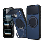 غطاء هاتف هجين من PC وTPU مع درع عدسة دوار مغناطيسي من ShellGod، لهواتف iPhone 17 Pro Max، iPhone 17 Pro