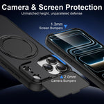 غطاء هاتف هجين من PC وTPU مع درع عدسة دوار مغناطيسي من ShellGod، لهواتف iPhone 17 Pro Max، iPhone 17 Pro