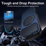 غطاء هاتف هجين من PC وTPU مع درع عدسة دوار مغناطيسي من ShellGod، لهواتف iPhone 17 Pro Max، iPhone 17 Pro